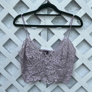NWT Lavender Lace Express Crop Top